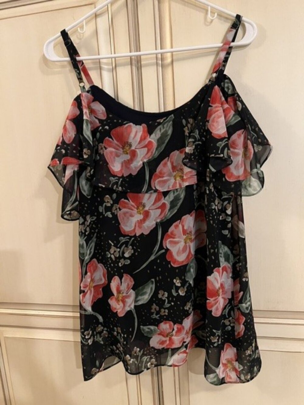 CAbi Floral Cold Shoulder Cami
